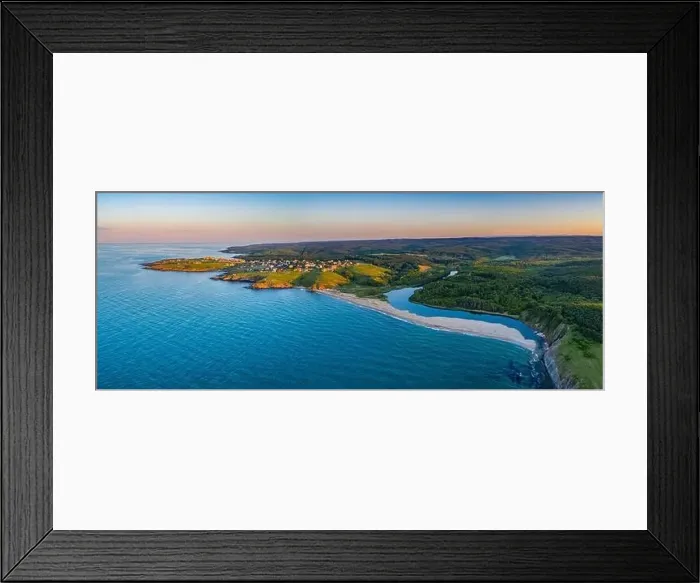 Framed Print : Sunset aerial view of Veleka beach in Bulgaria Framed Print : Sunset aerial view of Veleka beach in Bulgaria