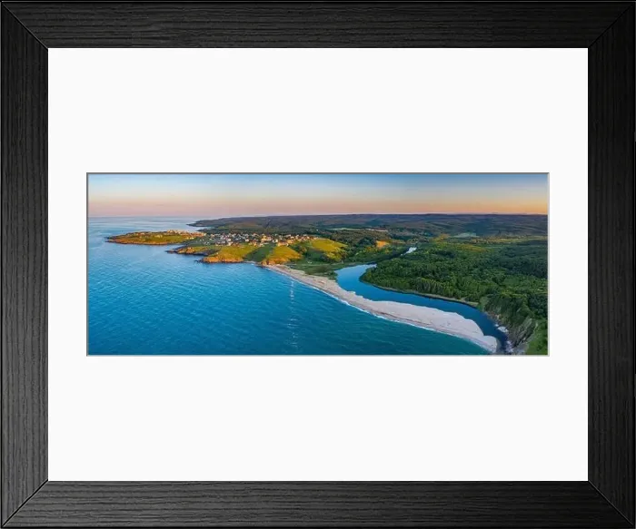 Framed Print : Sunset aerial view of Veleka beach in Bulgaria Framed Print : Sunset aerial view of Veleka beach in Bulgaria