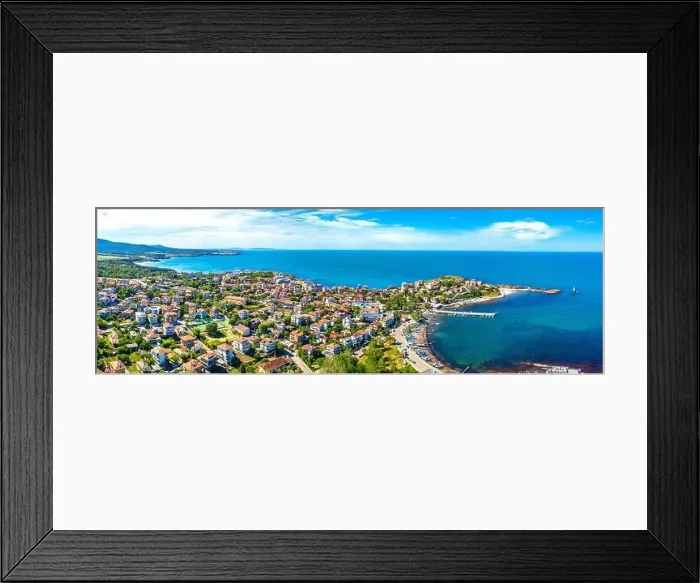 Framed Print : Aerial view of Bulgarian seaside town Ahtopol Framed Print : Aerial view of Bulgarian seaside town Ahtopol
