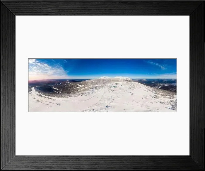 Framed Print : Panorama Sheregesh ski resort in winter, landscape on mountain and hotels, aerial top view Kemerovo region Russia Framed Print : Panorama Sheregesh ski resort in winter, landscape on mountain and hotels, aerial top view Kemerovo region Russia