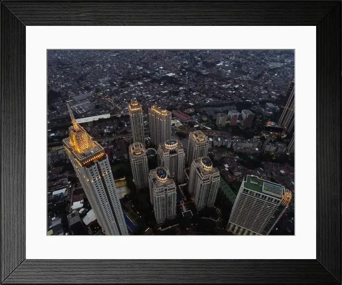 Framed Print : Pakubuwono skyline aerial drone view from above Framed Print : Pakubuwono skyline aerial drone view from above