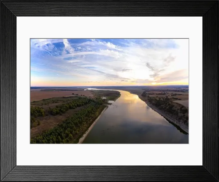 Framed Print : Guadiana drone aerial view of the border between Portugal and Spain in Juromenha Alentejo, in Portugal Framed Print : Guadiana drone aerial view of the border between Portugal and Spain in Juromenha Alentejo, in Portugal