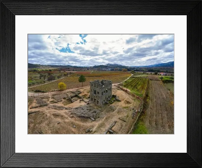 Framed Print : Centum Cellas mysterious ancient tower drone aerial view in Belmonte, Portugal Framed Print : Centum Cellas mysterious ancient tower drone aerial view in Belmonte, Portugal