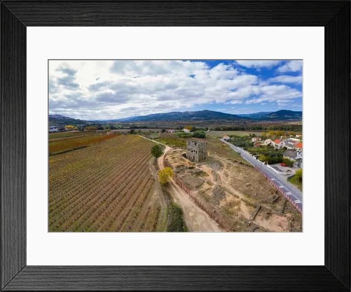Framed Print : Centum Cellas mysterious ancient tower drone aerial view in Belmonte, Portugal Framed Print : Centum Cellas mysterious ancient tower drone aerial view in Belmonte, Portugal