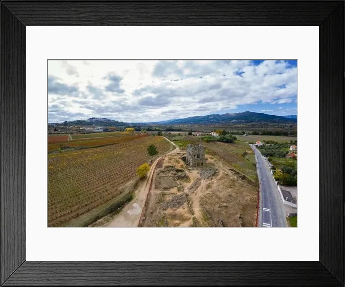 Framed Print : Centum Cellas mysterious ancient tower drone aerial view in Belmonte, Portugal Framed Print : Centum Cellas mysterious ancient tower drone aerial view in Belmonte, Portugal