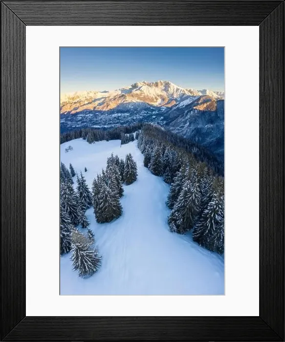 Framed Print : Aerial view of the Presolana massif during a winter sunrise from Monte Pora Framed Print : Aerial view of the Presolana massif during a winter sunrise from Monte Pora