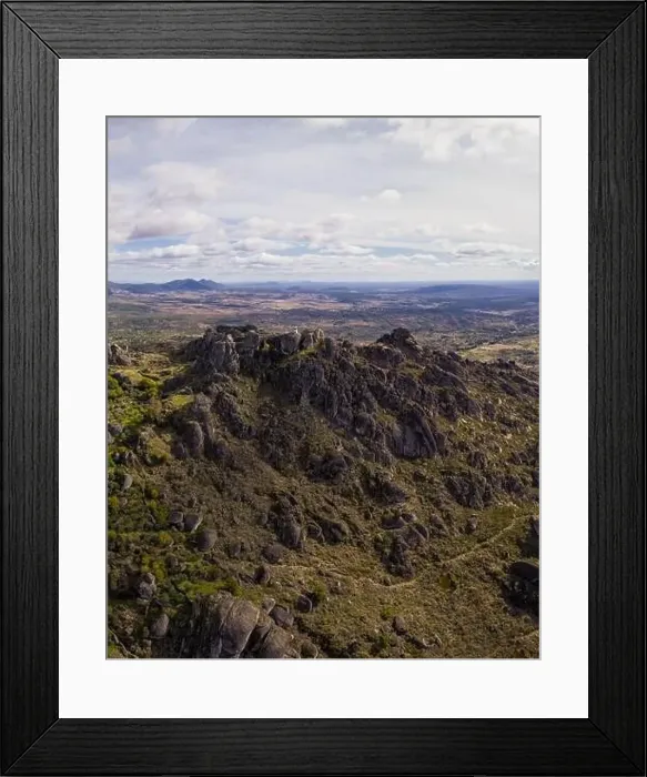 Framed Print : Drone aerial panorama view of Monsanto castle historic village, in Portugal Framed Print : Drone aerial panorama view of Monsanto castle historic village, in Portugal
