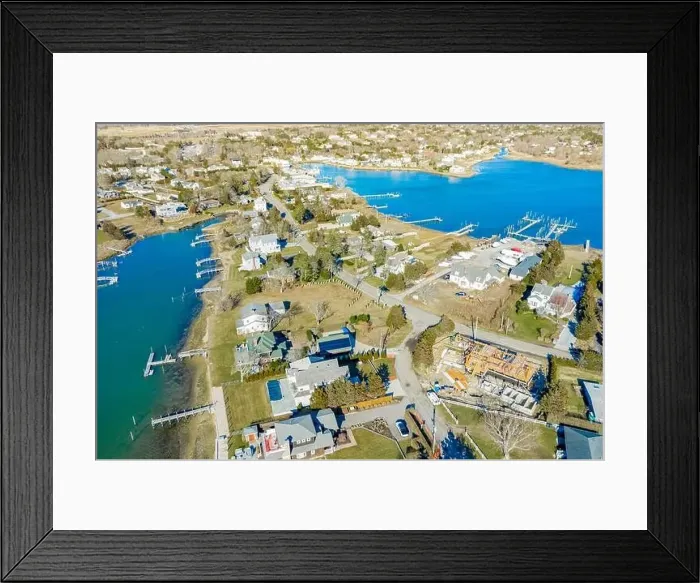 Framed Print : Aerial view of Little Neck road and vicinity in Southampton, NY Framed Print : Aerial view of Little Neck road and vicinity in Southampton, NY