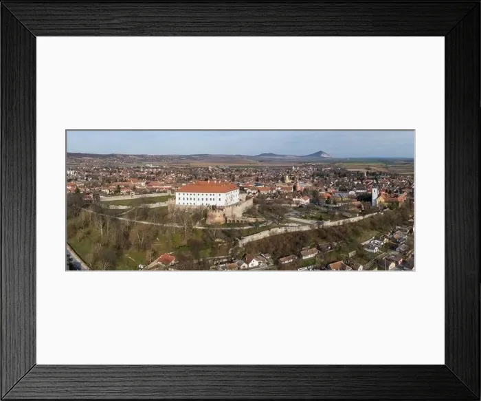 Framed Print : Aerial photo from Siklos castle with Tenkes mountain Framed Print : Aerial photo from Siklos castle with Tenkes mountain