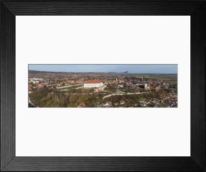 Framed Print : Aerial photo from Siklos castle with Tenkes mountain Framed Print : Aerial photo from Siklos castle with Tenkes mountain