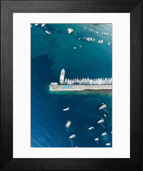 Framed Print : Komiza, Croatia - Aug 19, 2020: Aerial overhead shot of Komiza town port of Vis Island before sunrise in Croatia morning Framed Print : Komiza, Croatia - Aug 19, 2020: Aerial overhead shot of Komiza town port of Vis Island before sunrise in Croatia morning