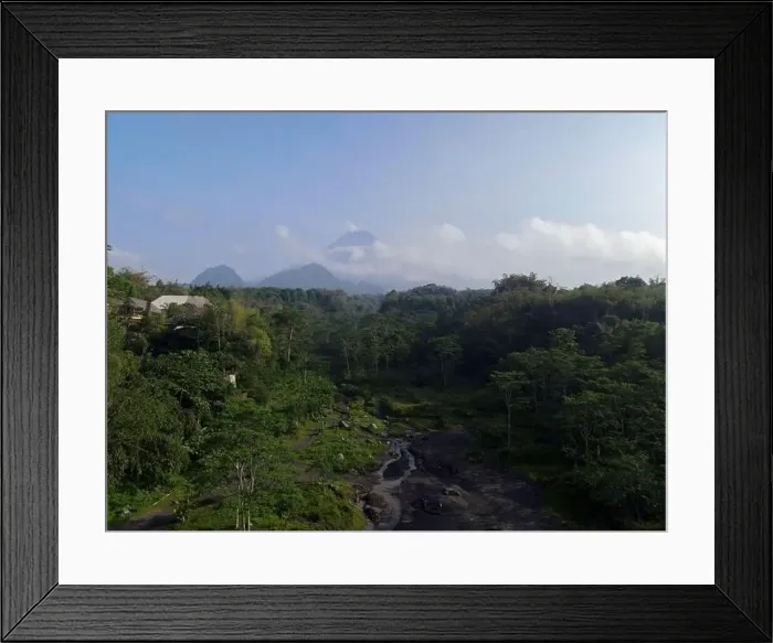 Framed Print : Aerial view of Mount Merapi Landscape with rice field and village in Yogyakarta, Indonesia Volcano Landscape View Framed Print : Aerial view of Mount Merapi Landscape with rice field and village in Yogyakarta, Indonesia Volcano Landscape View