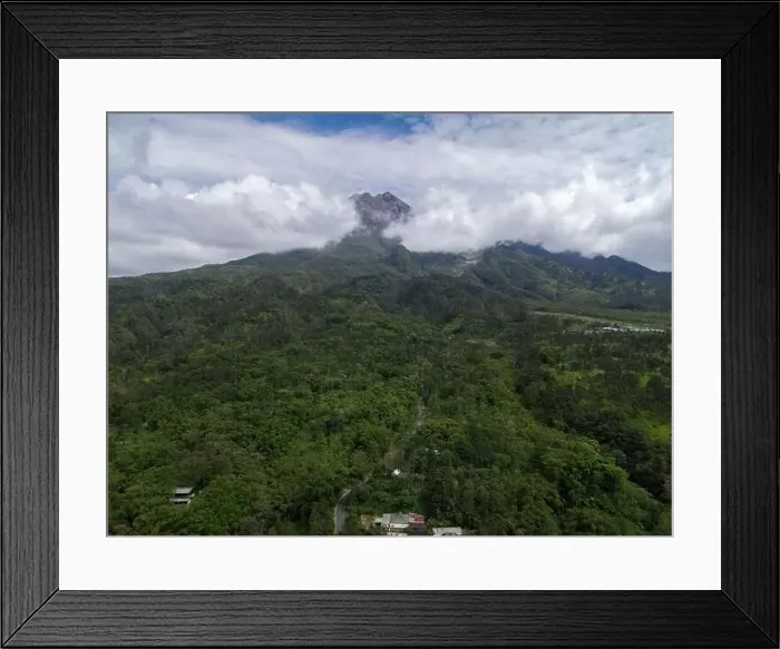 Framed Print : Aerial view of Mount Merapi Landscape with rice field and village in Yogyakarta, Indonesia Volcano Landscape View Framed Print : Aerial view of Mount Merapi Landscape with rice field and village in Yogyakarta, Indonesia Volcano Landscape View