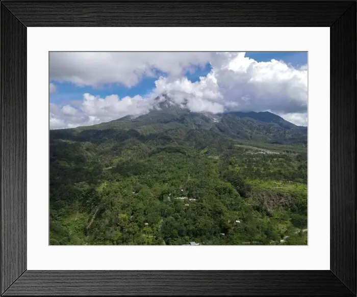 Framed Print : Aerial view of Mount Merapi Landscape with rice field and village in Yogyakarta, Indonesia Volcano Landscape View Framed Print : Aerial view of Mount Merapi Landscape with rice field and village in Yogyakarta, Indonesia Volcano Landscape View