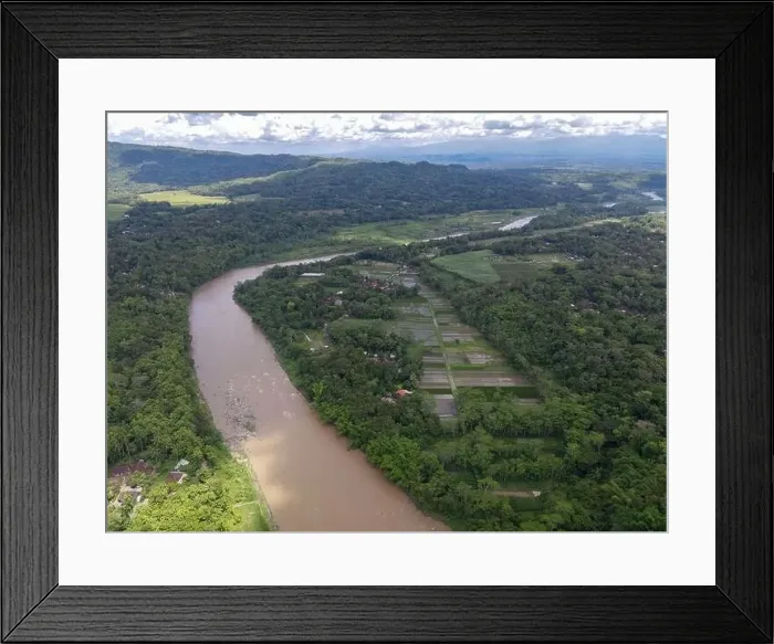 Framed Print : Aerial view of the Progo river in Yogyakarta. beautiful tropical scenery in Indonesia Framed Print : Aerial view of the Progo river in Yogyakarta. beautiful tropical scenery in Indonesia