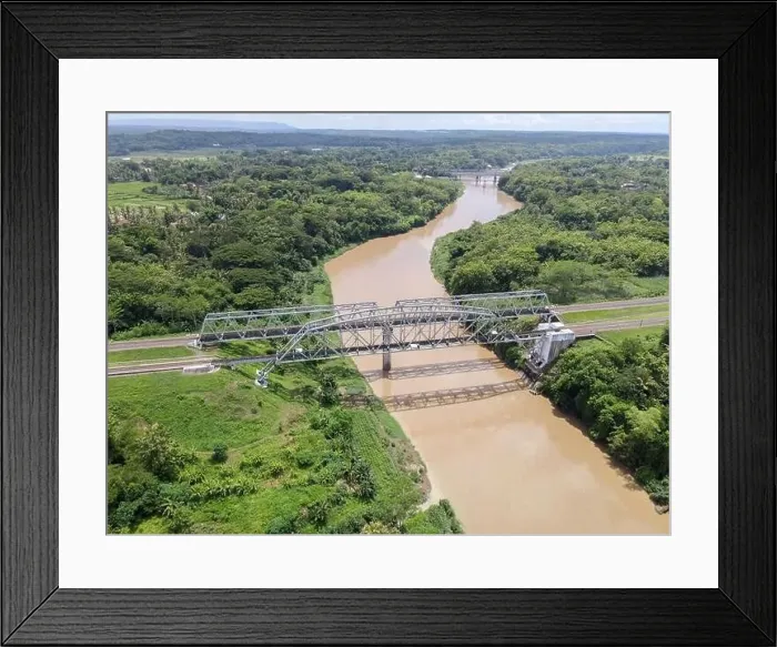 Framed Print : Aerial View of Train Bridge above Progo River in Yogyakarta, Indonesia Framed Print : Aerial View of Train Bridge above Progo River in Yogyakarta, Indonesia