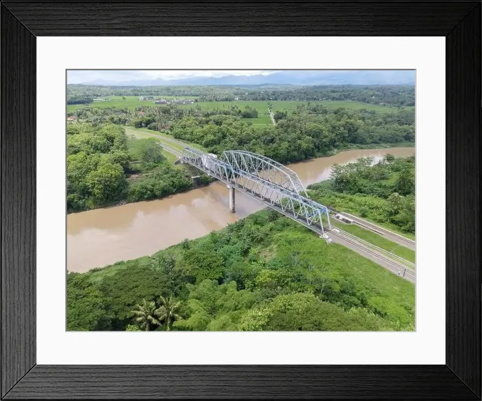 Framed Print : Aerial View of Train Bridge above Progo River in Yogyakarta, Indonesia Framed Print : Aerial View of Train Bridge above Progo River in Yogyakarta, Indonesia