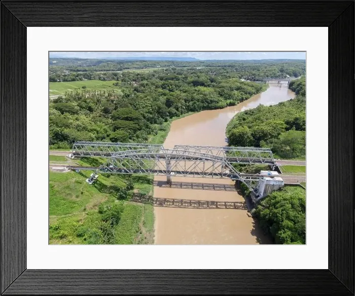 Framed Print : Aerial View of Train Bridge above Progo River in Yogyakarta, Indonesia Framed Print : Aerial View of Train Bridge above Progo River in Yogyakarta, Indonesia