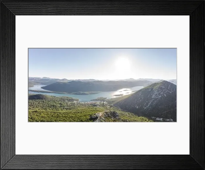 Framed Print : Aerial panorama drone shot of City Wall of Ston in Mali Ston near Dubrovnik in Croatia summer sunrise Framed Print : Aerial panorama drone shot of City Wall of Ston in Mali Ston near Dubrovnik in Croatia summer sunrise