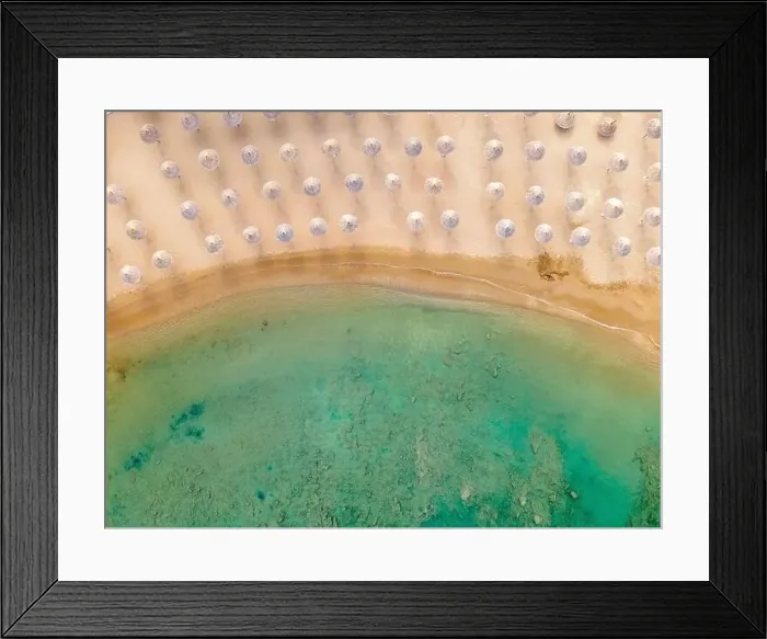 Framed Print : Aerial top view by drone of the sandy beach Framed Print : Aerial top view by drone of the sandy beach