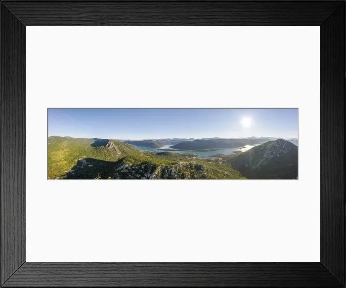 Framed Print : Aerial panorama drone shot of City Wall of Ston in Mali Ston near Dubrovnik in Croatia summer sunrise Framed Print : Aerial panorama drone shot of City Wall of Ston in Mali Ston near Dubrovnik in Croatia summer sunrise