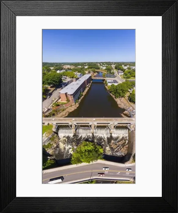 Framed Print : Blackstone River and Woonsocket Falls Dam top view in downtown Woonsocket, Rhode Island RI, USA Framed Print : Blackstone River and Woonsocket Falls Dam top view in downtown Woonsocket, Rhode Island RI, USA