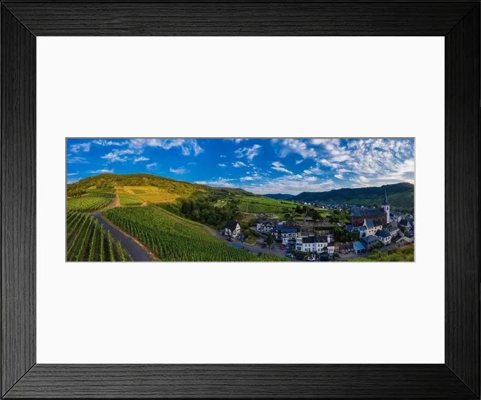 Framed Print : Panoramic view of the Moselle vineyards near Bruttig-Fankel Framed Print : Panoramic view of the Moselle vineyards near Bruttig-Fankel