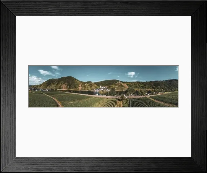 Framed Print : Panoramic view of the Moselle vineyards near Beilstein Framed Print : Panoramic view of the Moselle vineyards near Beilstein