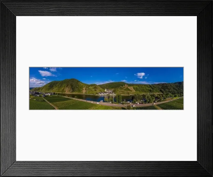 Framed Print : Panoramic view of the Moselle vineyards near Beilstein Framed Print : Panoramic view of the Moselle vineyards near Beilstein