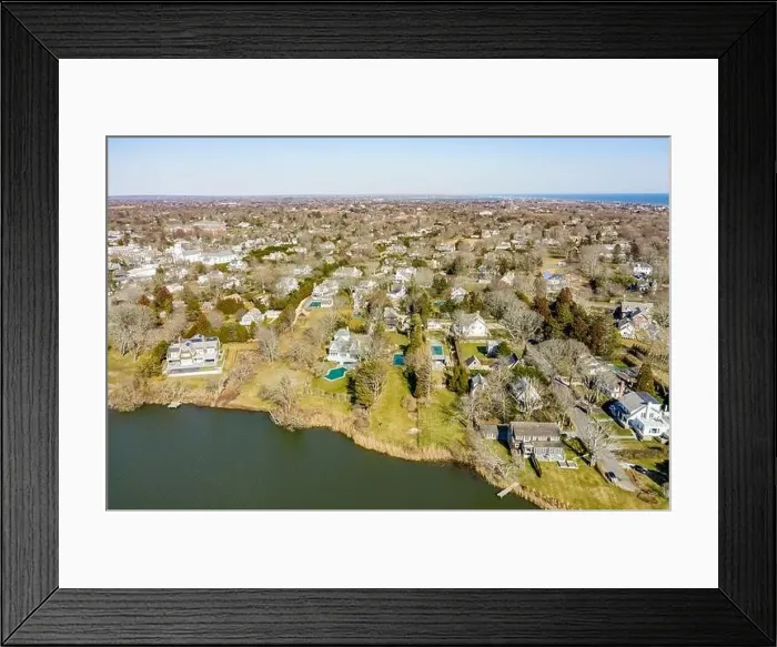 Framed Print : aerial view of Linden lane and vicinity, southampton, NY Framed Print : aerial view of Linden lane and vicinity, southampton, NY