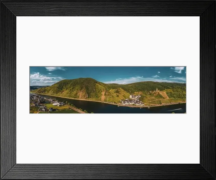 Framed Print : Panoramic view of the Moselle vineyards near Beilstein Framed Print : Panoramic view of the Moselle vineyards near Beilstein