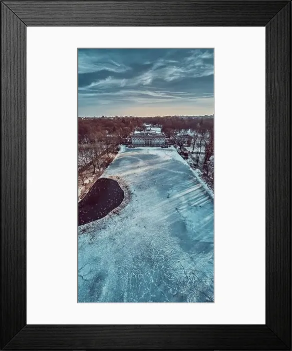 Framed Print : Beautiful panoramic aerial drone view of the Palace on the Isle (Polish: Palac Na Wyspie) Framed Print : Beautiful panoramic aerial drone view of the Palace on the Isle (Polish: Palac Na Wyspie)