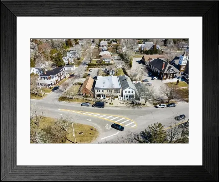 Framed Print : Aerial view of north main street and north sea road, southampton, ny Framed Print : Aerial view of north main street and north sea road, southampton, ny