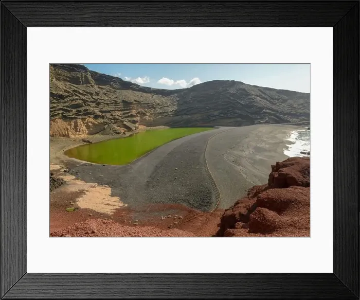 Framed Print : Landscape at the coast of El Golfo on Lanzarote in Canary islands, Spain Framed Print : Landscape at the coast of El Golfo on Lanzarote in Canary islands, Spain