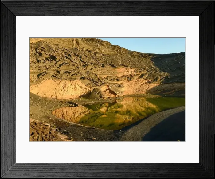 Framed Print : Landscape at the coast of El Golfo on Lanzarote in Canary islands, Spain