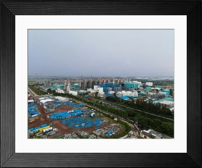 Framed Print : Aerial view of Oil and gas industry - refinery after rain - factory - petrochemical plant Framed Print : Aerial view of Oil and gas industry - refinery after rain - factory - petrochemical plant