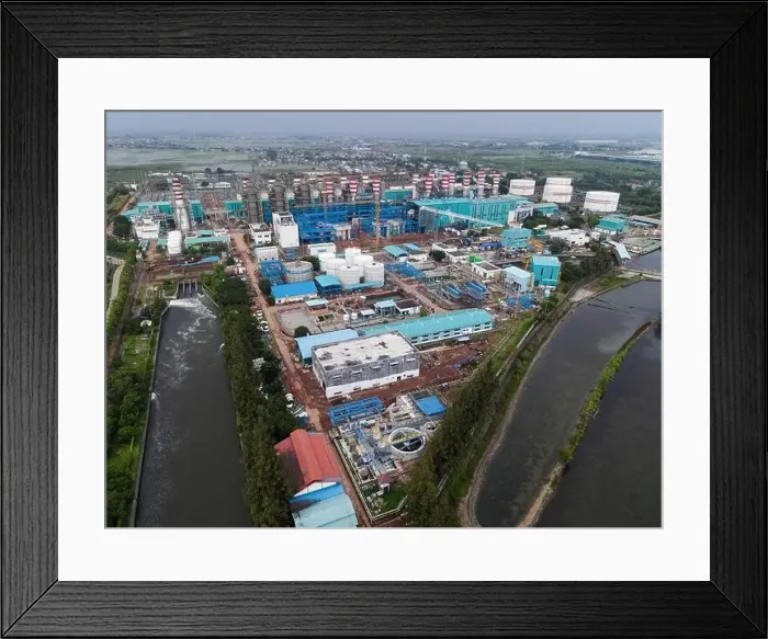 Framed Print : Aerial view of Oil and gas industry - refinery after rain - factory - petrochemical plant Framed Print : Aerial view of Oil and gas industry - refinery after rain - factory - petrochemical plant