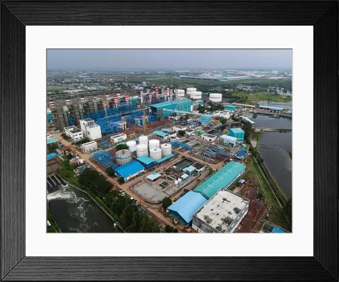 Framed Print : Aerial view of Oil and gas industry - refinery after rain - factory - petrochemical plant Framed Print : Aerial view of Oil and gas industry - refinery after rain - factory - petrochemical plant