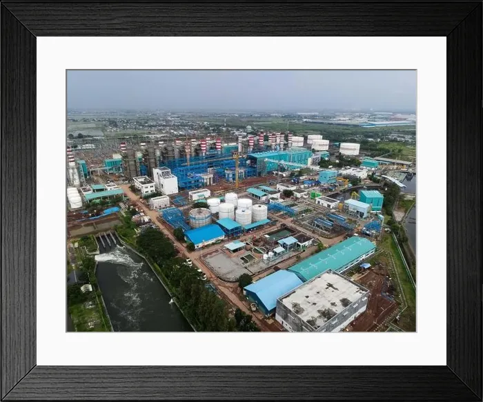 Framed Print : Aerial view of Oil and gas industry - refinery after rain - factory - petrochemical plant Framed Print : Aerial view of Oil and gas industry - refinery after rain - factory - petrochemical plant