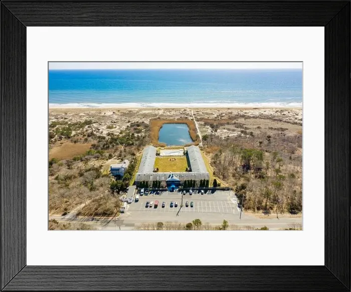Framed Print : Aerial view of The Ocean Dune Apartments in Amagansett, NY Framed Print : Aerial view of The Ocean Dune Apartments in Amagansett, NY