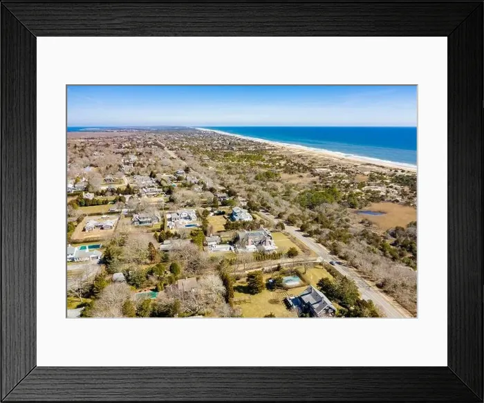 Framed Print : Aerial view of Amagansett looking east to Montauk Framed Print : Aerial view of Amagansett looking east to Montauk