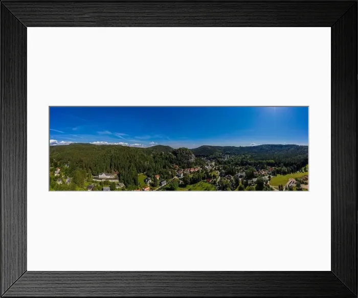 Framed Print : Panoramic view of Mount Oybin and the ruins of the monastery church and the castle, Germany. Drone photography Framed Print : Panoramic view of Mount Oybin and the ruins of the monastery church and the castle, Germany. Drone photography