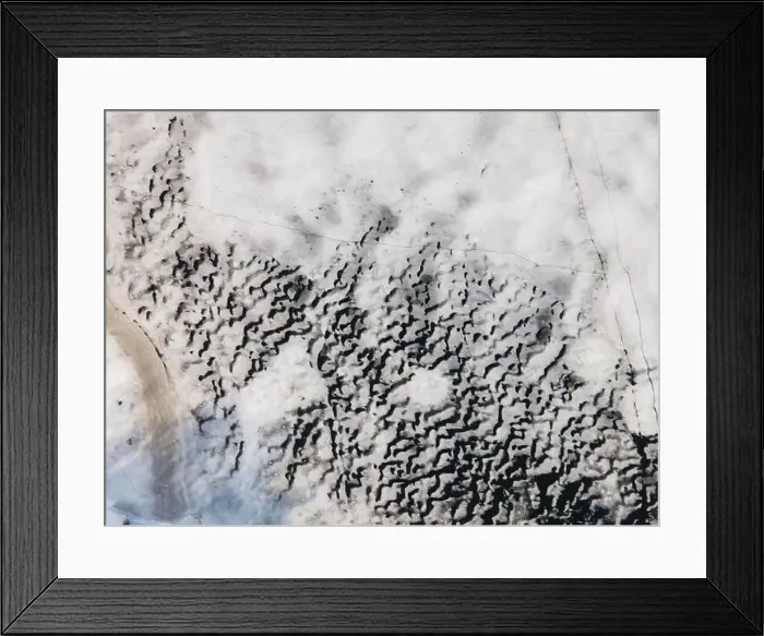 Framed Print : Drone view og Ice melts on the river Framed Print : Drone view og Ice melts on the river