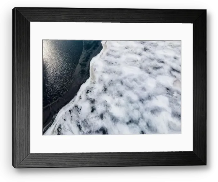 Framed Print : Drone view og Ice melts on the river Framed Print : Drone view og Ice melts on the river