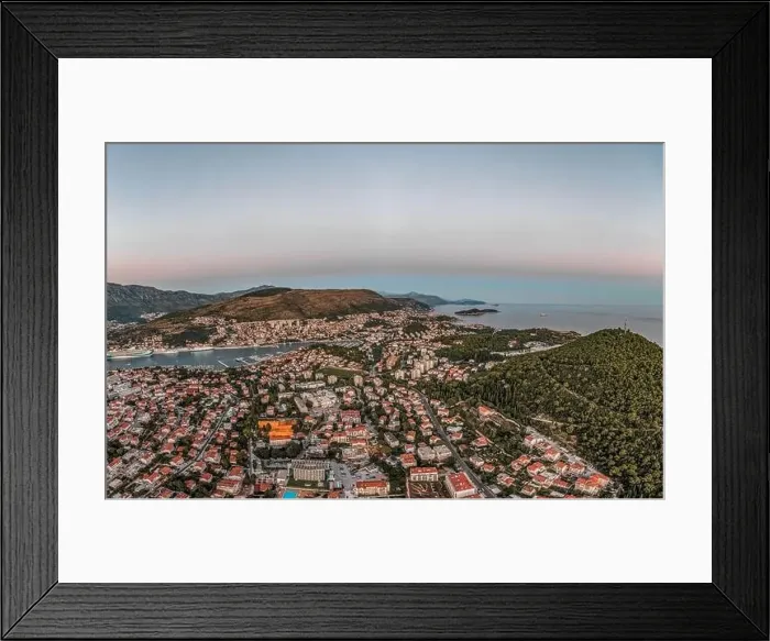 Framed Print : Aerial drone shot of Lapa Gruz port in Dubrovnik in Croatia summer sunset Framed Print : Aerial drone shot of Lapa Gruz port in Dubrovnik in Croatia summer sunset