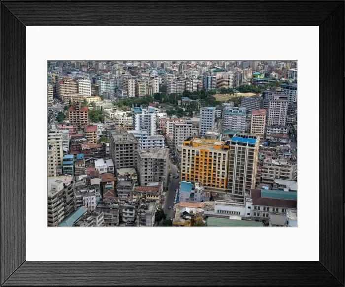 Framed Print : Aerial view of Dar Es Salaam capital of Tanzania in Africa Framed Print : Aerial view of Dar Es Salaam capital of Tanzania in Africa