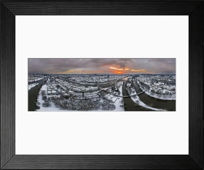 Framed Print : Panorama of Regensburg city in Bavaria with the river Danube the cathedral and the stone bridge in winter with ice Framed Print : Panorama of Regensburg city in Bavaria with the river Danube the cathedral and the stone bridge in winter with ice