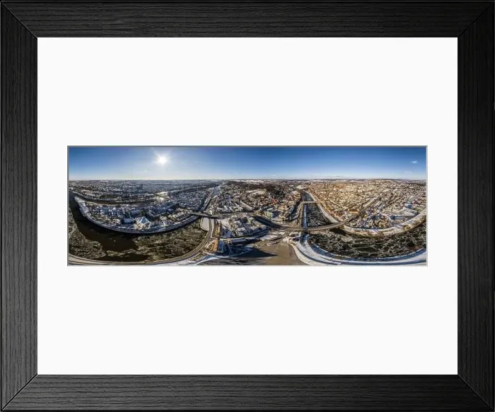 Framed Print : Panorama of Regensburg city in Bavaria with the river Danube the cathedral and the stone bridge in winter with ice Framed Print : Panorama of Regensburg city in Bavaria with the river Danube the cathedral and the stone bridge in winter with ice