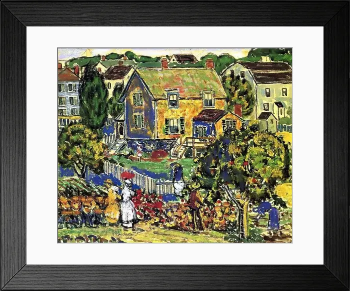 Framed Print : Maurice Prendergast - New England Village C 1919 Framed Print : Maurice Prendergast - New England Village C 1919