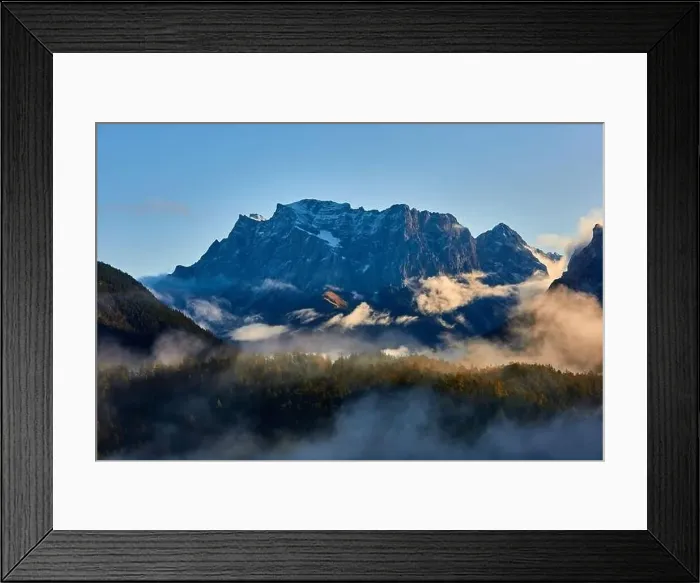 Framed Print : a beautiful landscape of fog in a forest Framed Print : a beautiful landscape of fog in a forest